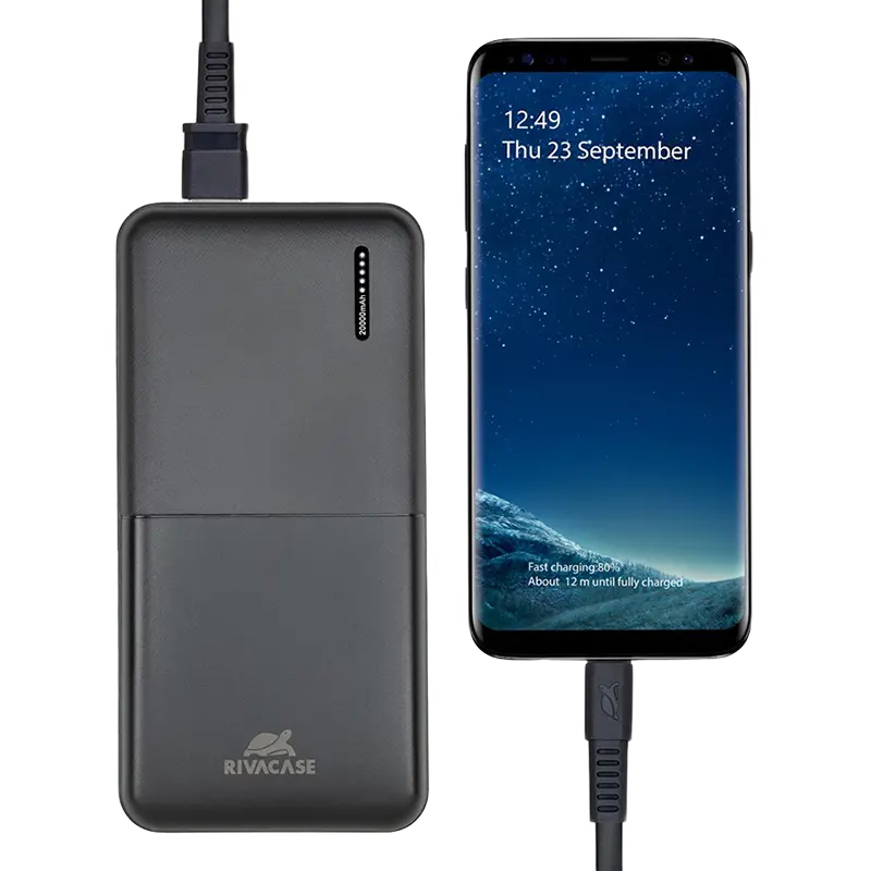 Acumulator extern RivaCase VA2572, 20000mAh, Negru