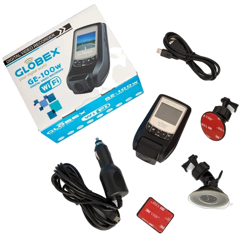 Cameră auto DVR Globex GE-100w, HD 720p, Negru