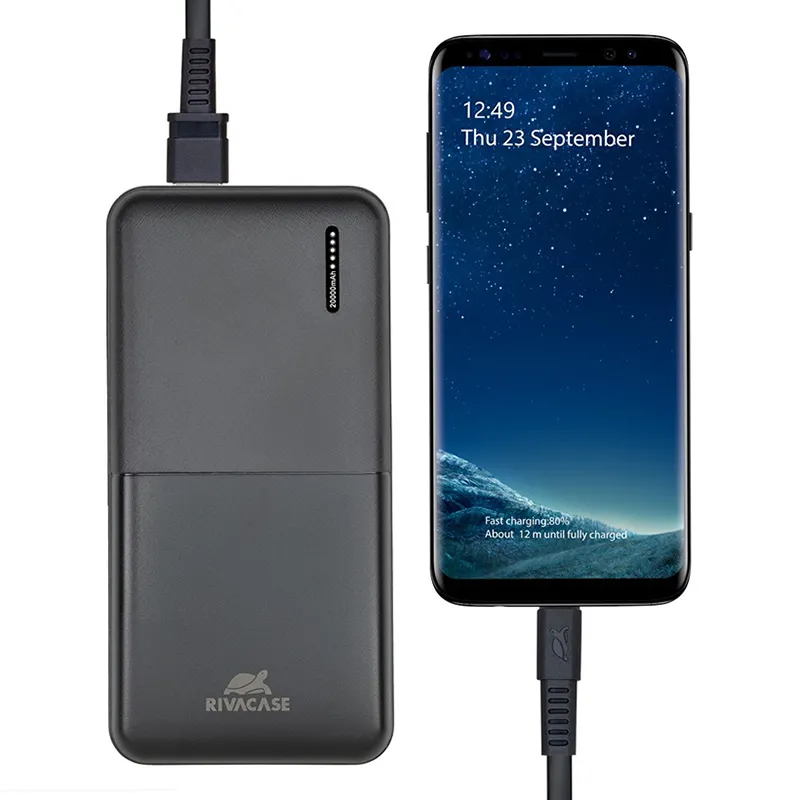 Acumulator extern RivaCase VA2572, 20000mAh, Negru