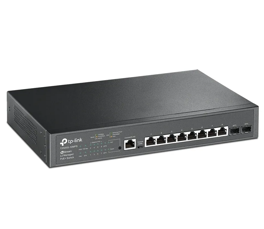 PoE коммутатор TP-LINK T2500G-10MPS, 8x IEEE 802.3af/at