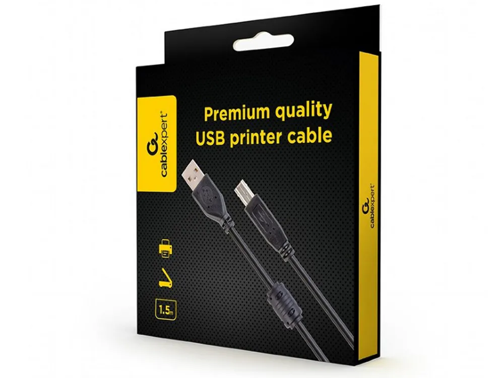 Cablu de date pentru periferice Cablexpert CCFB-USB2-AMBM-1.5M, USB Type-A/USB Type-B, 1,5m, Negru