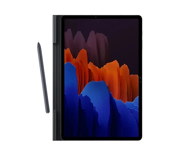 Husă pentru tabletă Samsung Tab S7+ Book Cover, 12,4", Poliuretan, Negru