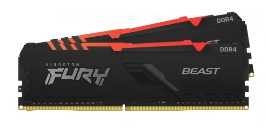 Оперативная память Kingston FURY Beast, DDR4 SDRAM, 3200 МГц, 32Гб, KF432C16BB1K2/32