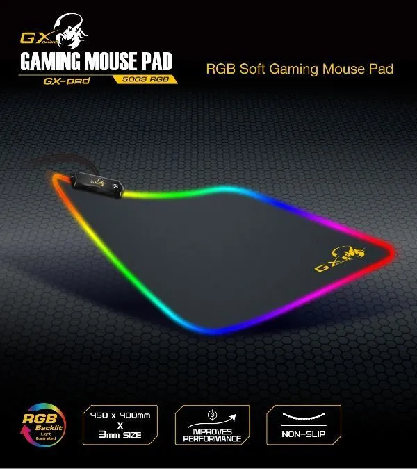 Игровой коврик для мыши Genius GX-500S, Large, Чёрный