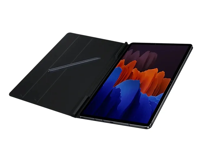 Husă pentru tabletă Samsung Tab S7+ Book Cover, 12,4", Poliuretan, Negru