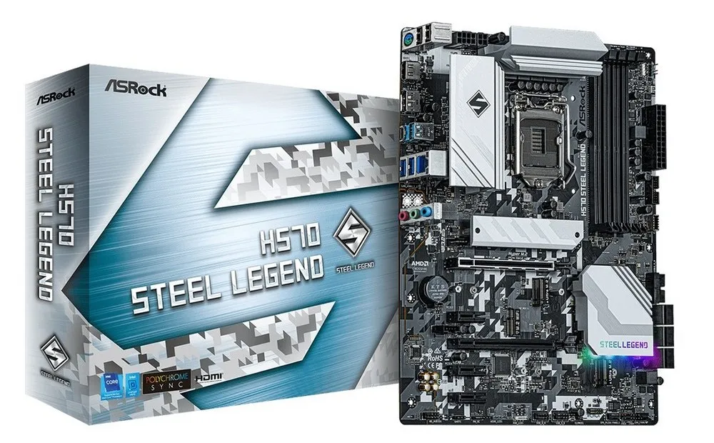 Материнская плата ASRock H570 Steel Legend, LGA1200, Intel H570, ATX