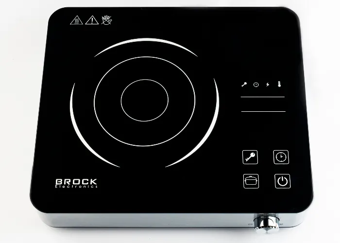 Plită electrică mini BROCK HP2021GY, Oțel Inoxidabil / Negru