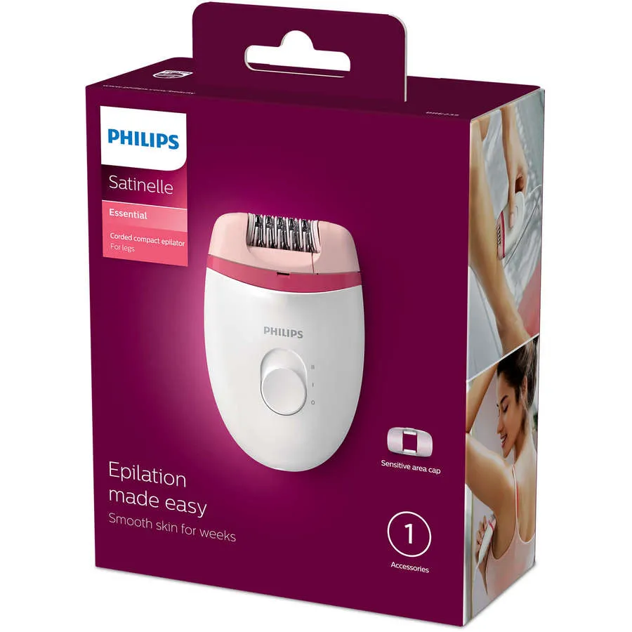 Epilator PHILIPS BRE235/00, Alb/Roz