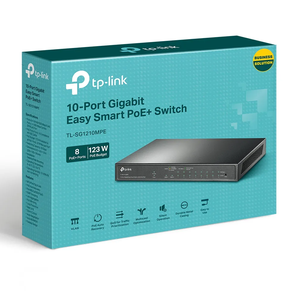 PoE коммутатор TP-LINK TL-SG1210MPE, 8x IEEE 802.3af/at