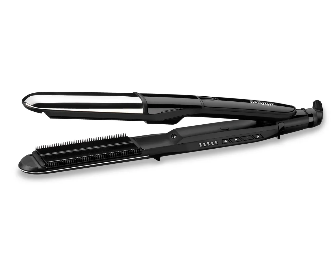 Выпрямитель для волос BaByliss 2 in 1 Steam Shine ST496E, Чёрный | Серебристый
