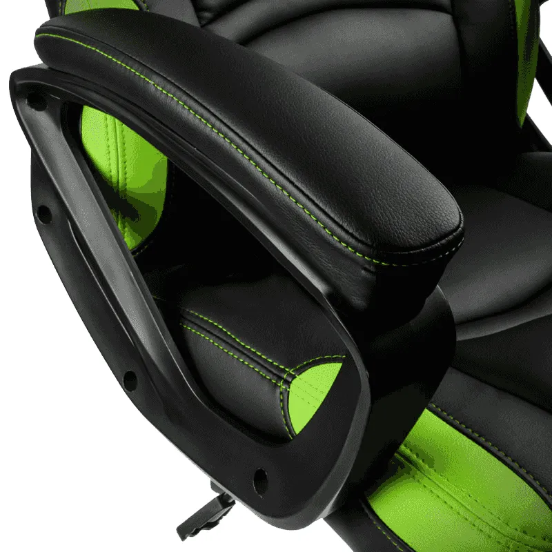 Scaun Gaming Gamemax GCR07, PU Piele, Negru/Verde