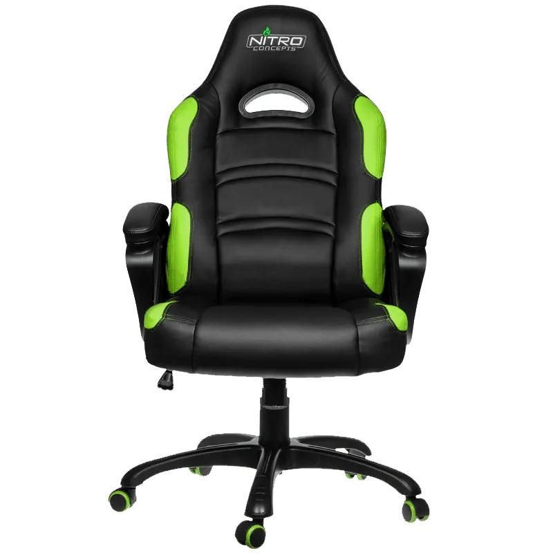 Scaun Gaming Gamemax GCR07, PU Piele, Negru/Verde