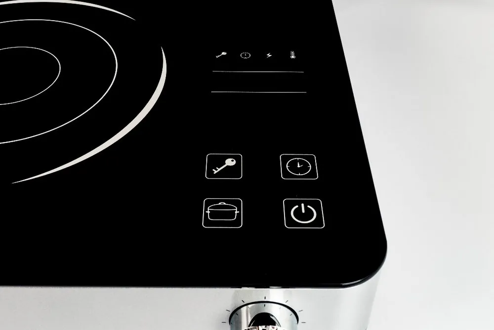 Plită electrică mini BROCK HP2021GY, Oțel Inoxidabil / Negru