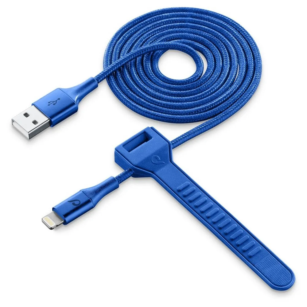 Кабель для зарядки и синхронизации Cellularline Satellite MFI, USB Type-A/Lightning, 1м, Синий