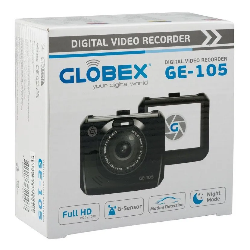 DVR Globex GE-105, 1920*1080 FPS, / 140°- 98° / microSDHC up to 32Gb / 2.4