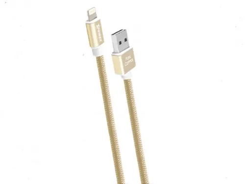 Кабель для зарядки и синхронизации Xpower Type-C cable Nylon, USB Type-A/Type-C, 1м, Золотистый