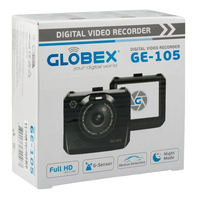 DVR Globex GE-105, 1920*1080 FPS, / 140°- 98° / microSDHC up to 32Gb / 2.4