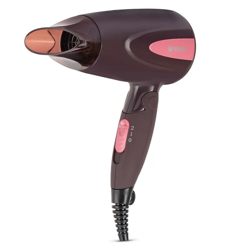 Uscător de păr compact VITEK VT-2261, 1300 W, Bordo