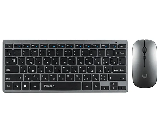 Клавиатура и мышь QUMO Paragon, Беспроводное, Серебристый