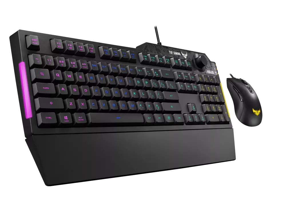 Gaming Keyboard & Mouse Asus TUF K1/M3, Mech-Brane, Spill-resistance, RGB, Wrist rest, US Layout