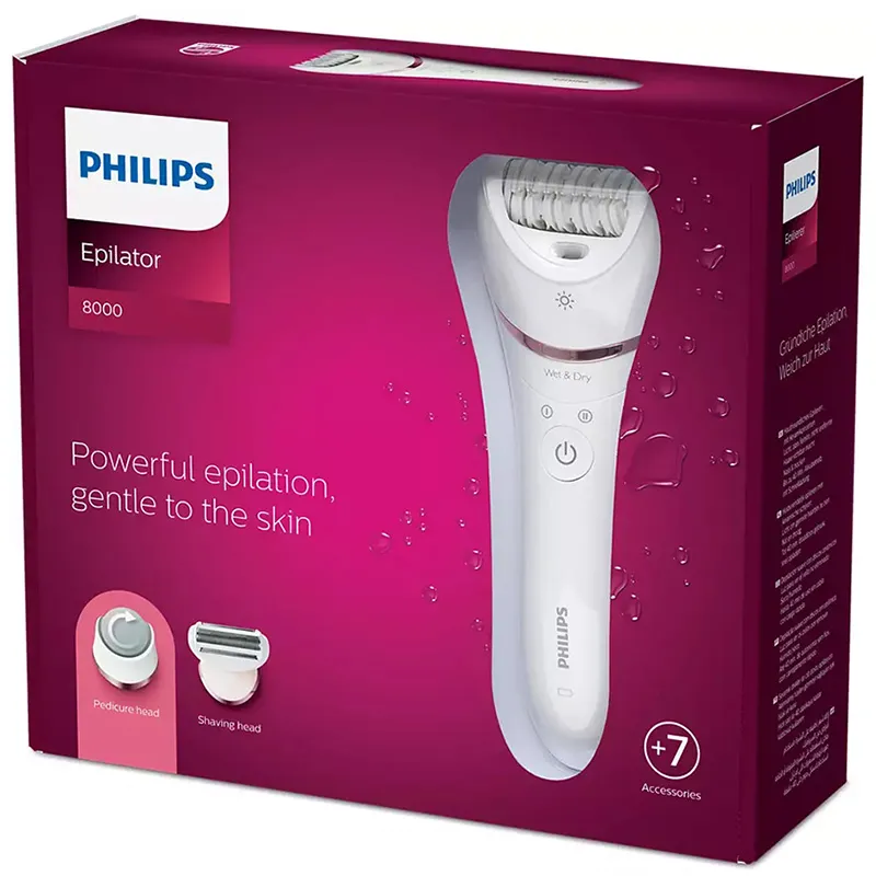 Epilator PHILIPS BRE730/10, Alb Roz