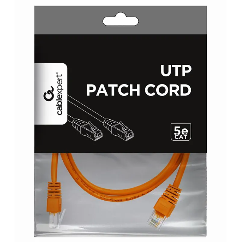 Patch cord Cablexpert PP12-1M/O, CAT5e UTP, 1m, Portocaliu