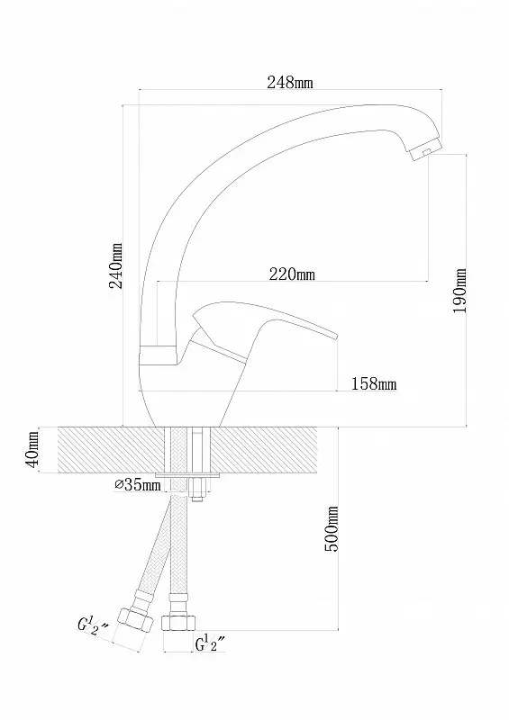 Смеситель для кухни Dr.Gans RONDO Коричневый/Terra