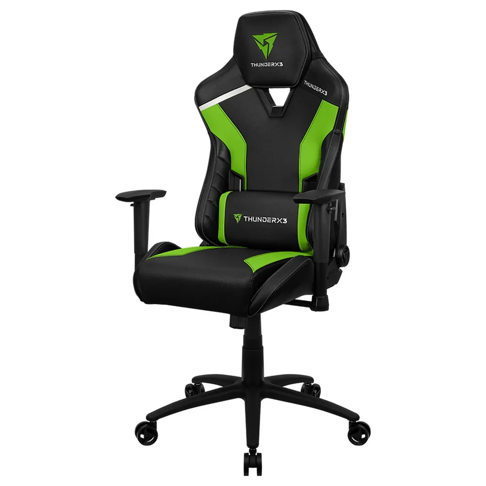 Scaun Gaming ThunderX3 TC3, PU Piele, Negru/Verde