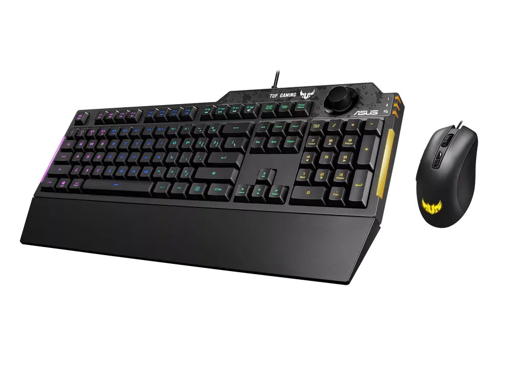 Gaming Keyboard & Mouse Asus TUF K1/M3, Mech-Brane, Spill-resistance, RGB, Wrist rest, US Layout