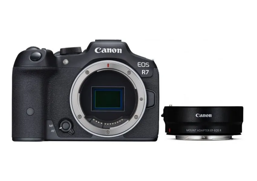 Aparat Foto Mirrorless Canon EOS R7 Body & Adapter, Negru