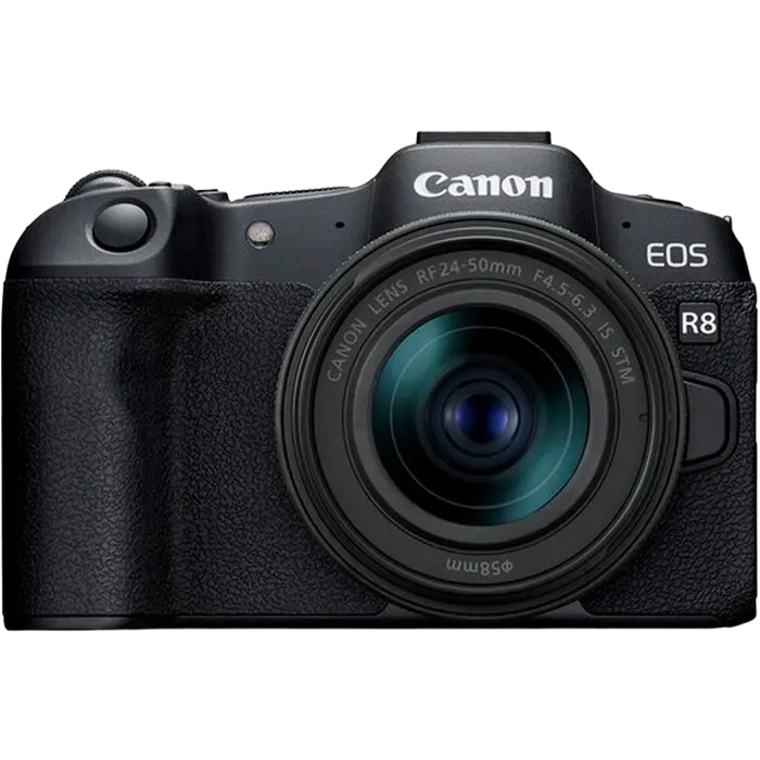 Aparat Foto Mirrorless Canon EOS R8 & RF 24-50mm f/4.5-6.3 IS STM KIT, Negru