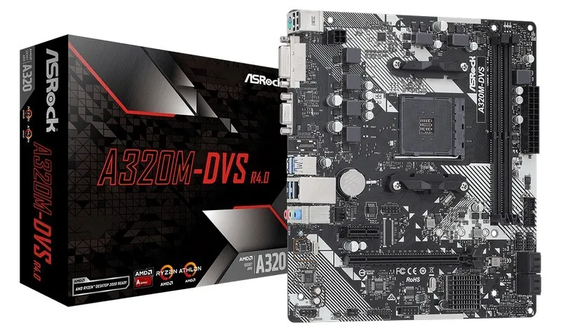 Материнская плата ASRock A320M-DVS R4.0, AM4, AMD A320, Micro-ATX