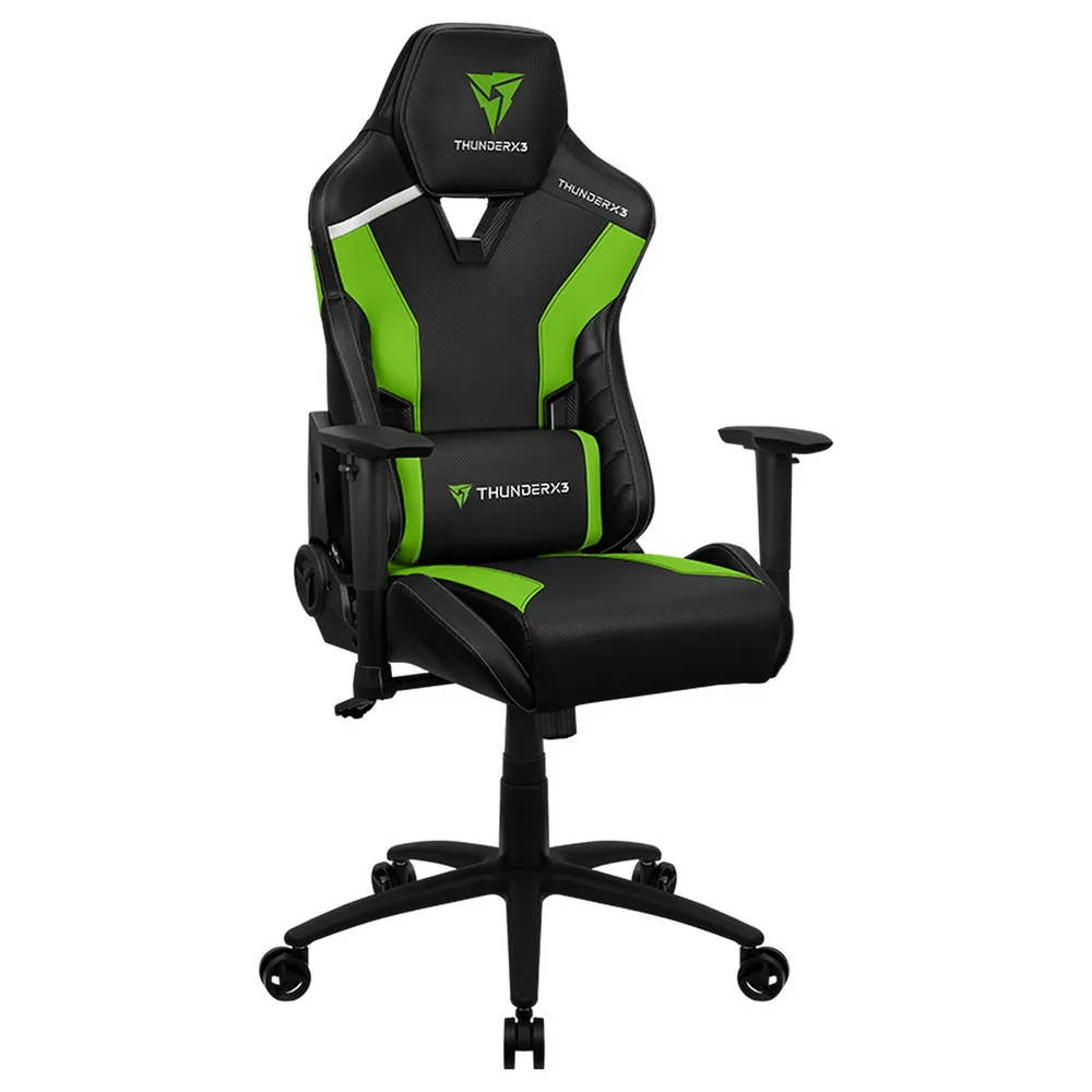 Scaun Gaming ThunderX3 TC3, PU Piele, Negru/Verde