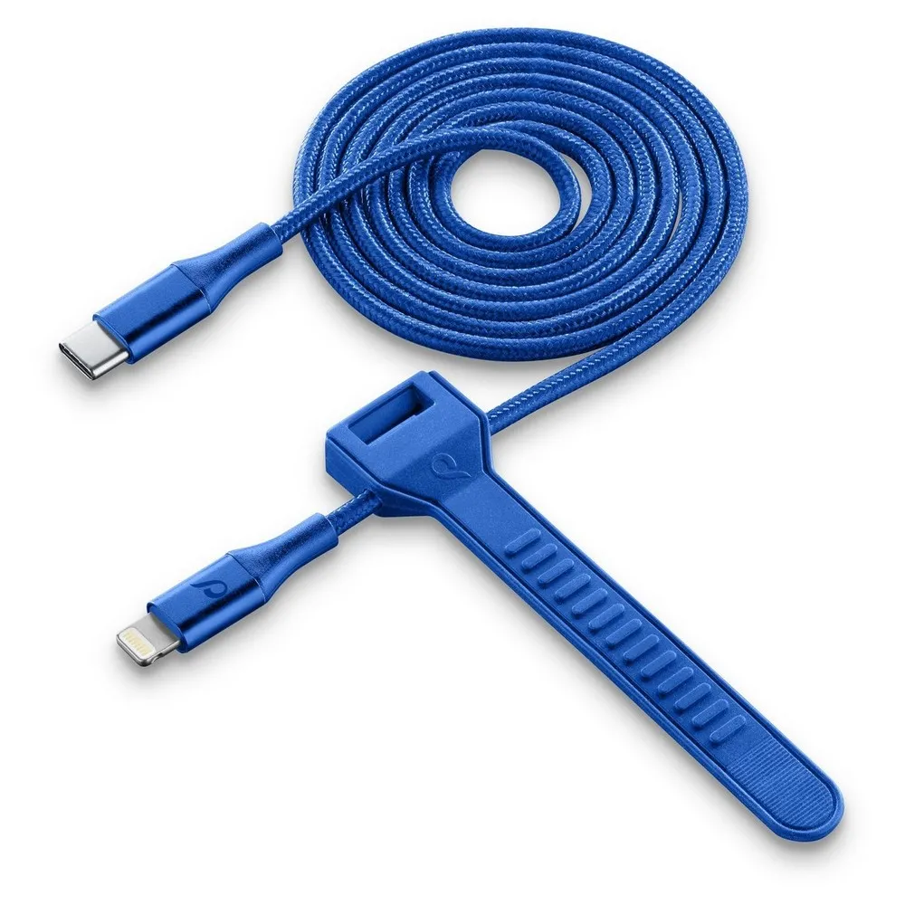 Кабель для зарядки и синхронизации Cellularline Satellite MFI, USB Type-C/Lightning, 1м, Синий