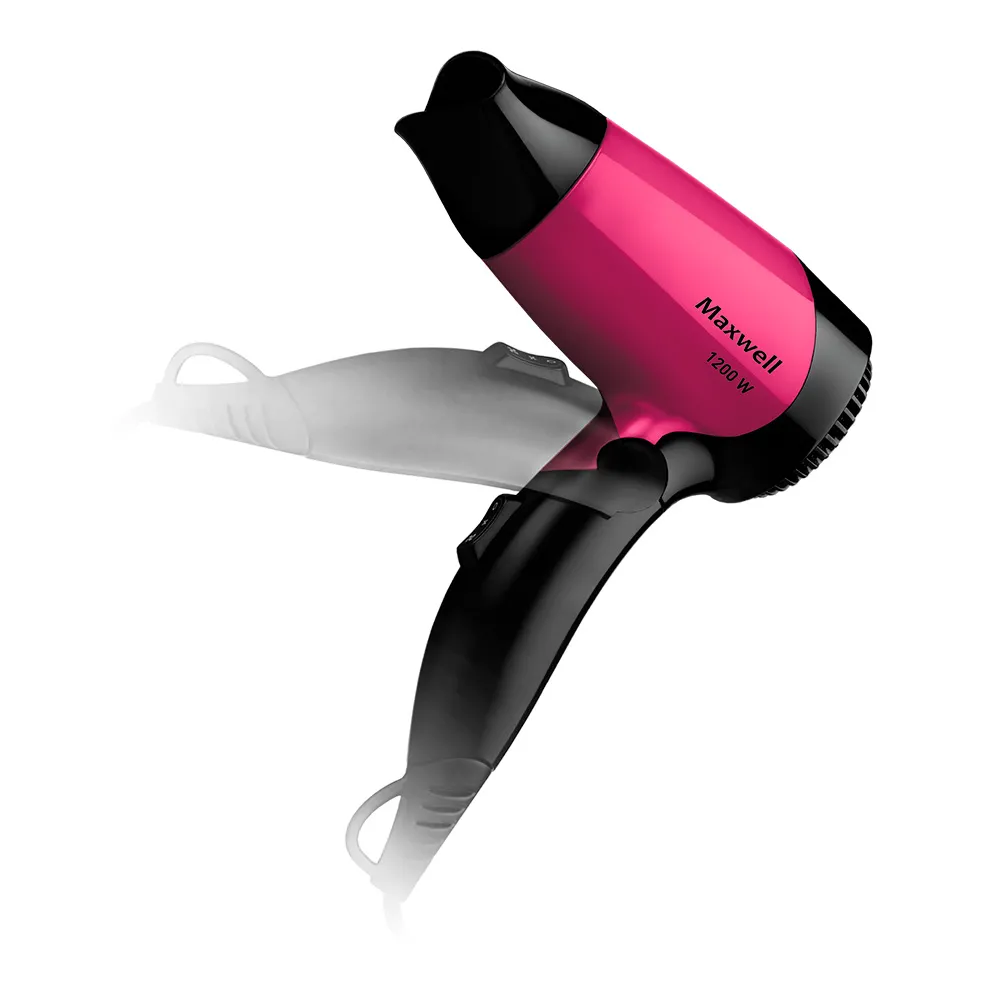 Uscător de păr compact Maxwell MW-2007, 1200 W, Negru | Roz