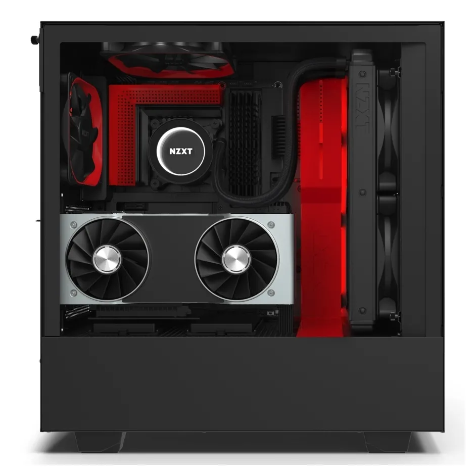 Carcasă PC NZXT H510i, Midi-Tower, ATX, Negru/Rosu