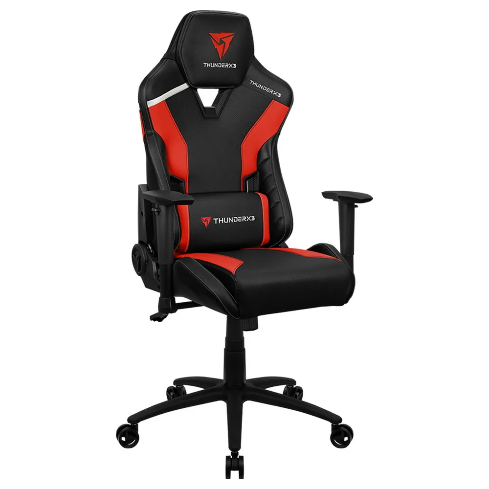 Scaun Gaming ThunderX3 TC3, PU Piele, Negru/Rosu