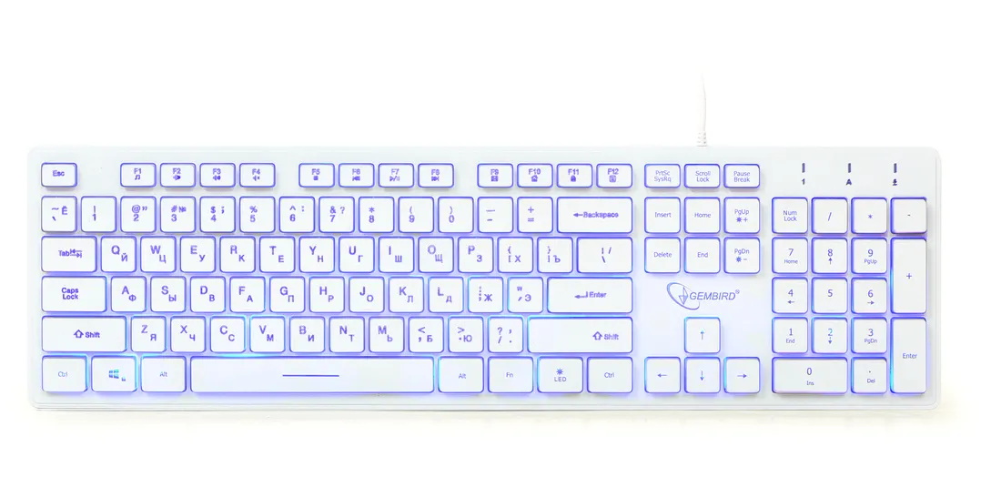 Tastatură Gembird KB-UML3-01-W-RU, Cu fir, Alb