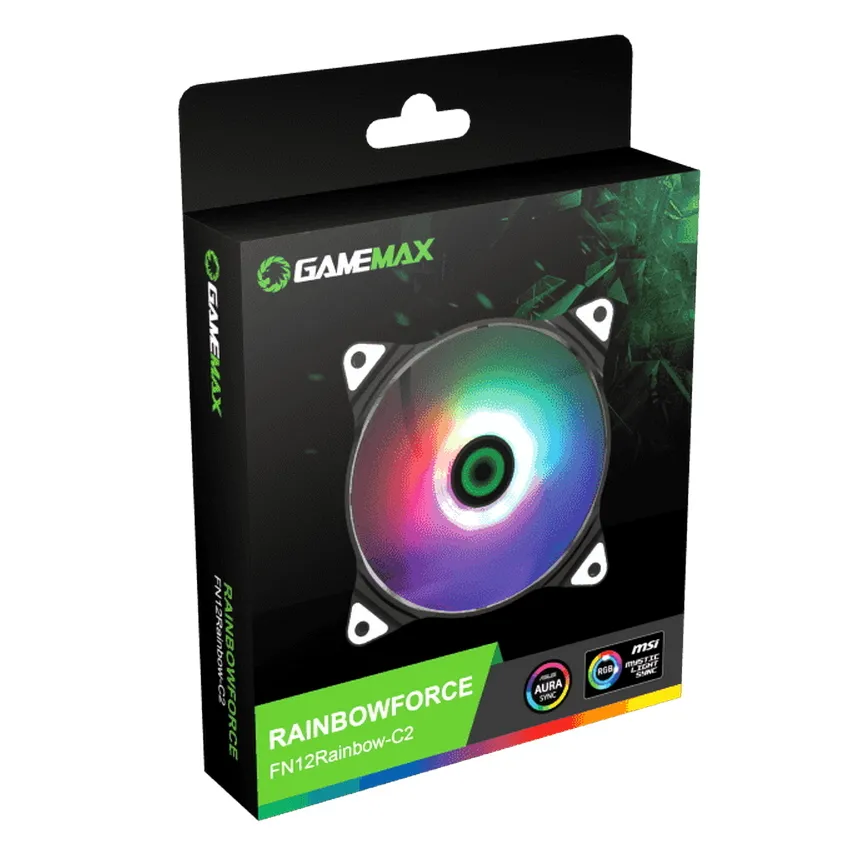 Ventilator PC Gamemax FN-12Rainbow-C, 120 mm