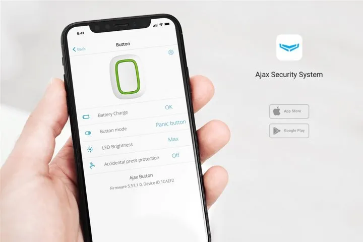 Беспроводная тревожная кнопка Ajax Button, Белый