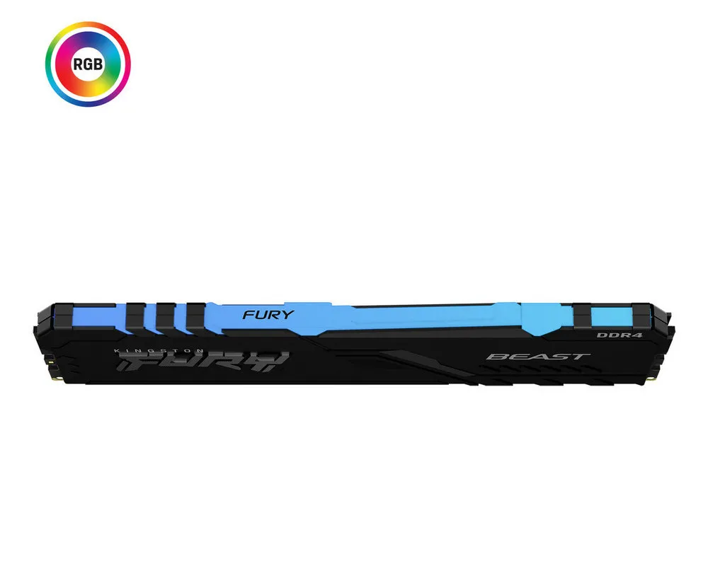 Оперативная память Kingston FURY Beast RGB, DDR4 SDRAM, 3733 МГц, 8Гб, KF437C19BBA/8