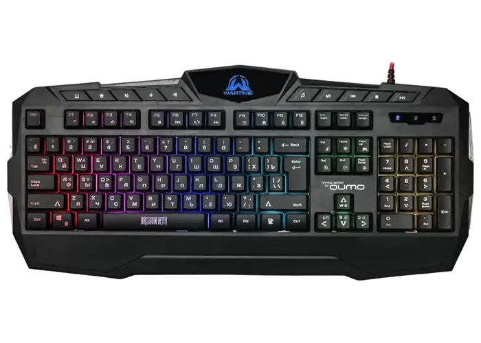 Клавиатура, мышь и коврик для мыши QUMO Wartime, Проводное, Чёрный