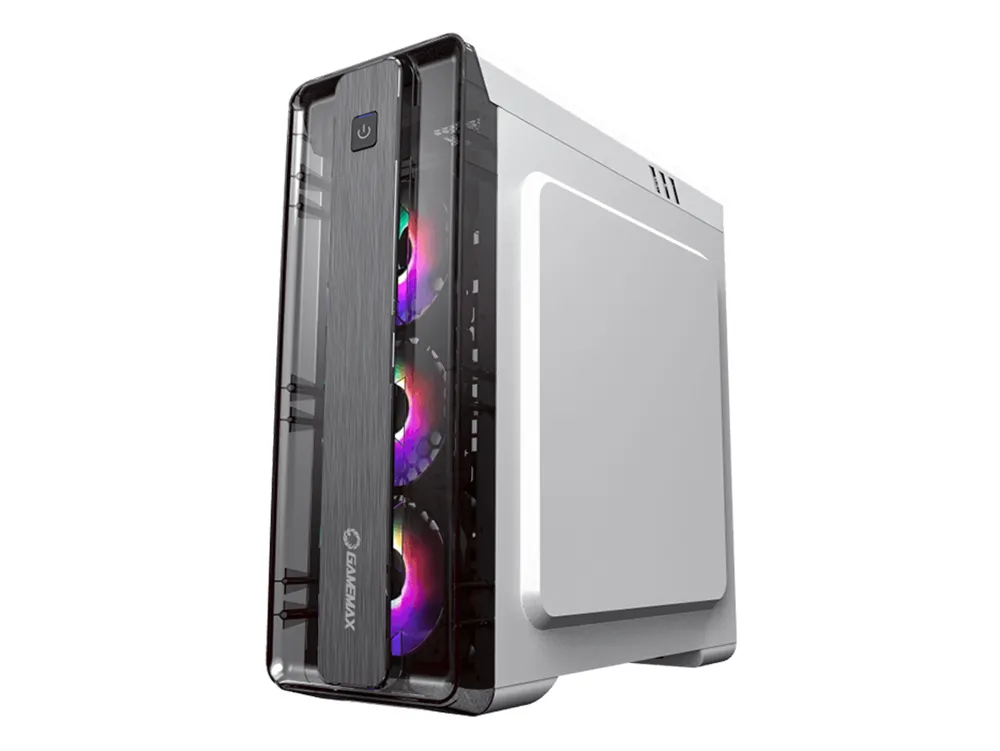 Carcasă PC Gamemax MoonLight FRGB, Midi-Tower, ATX, Alb