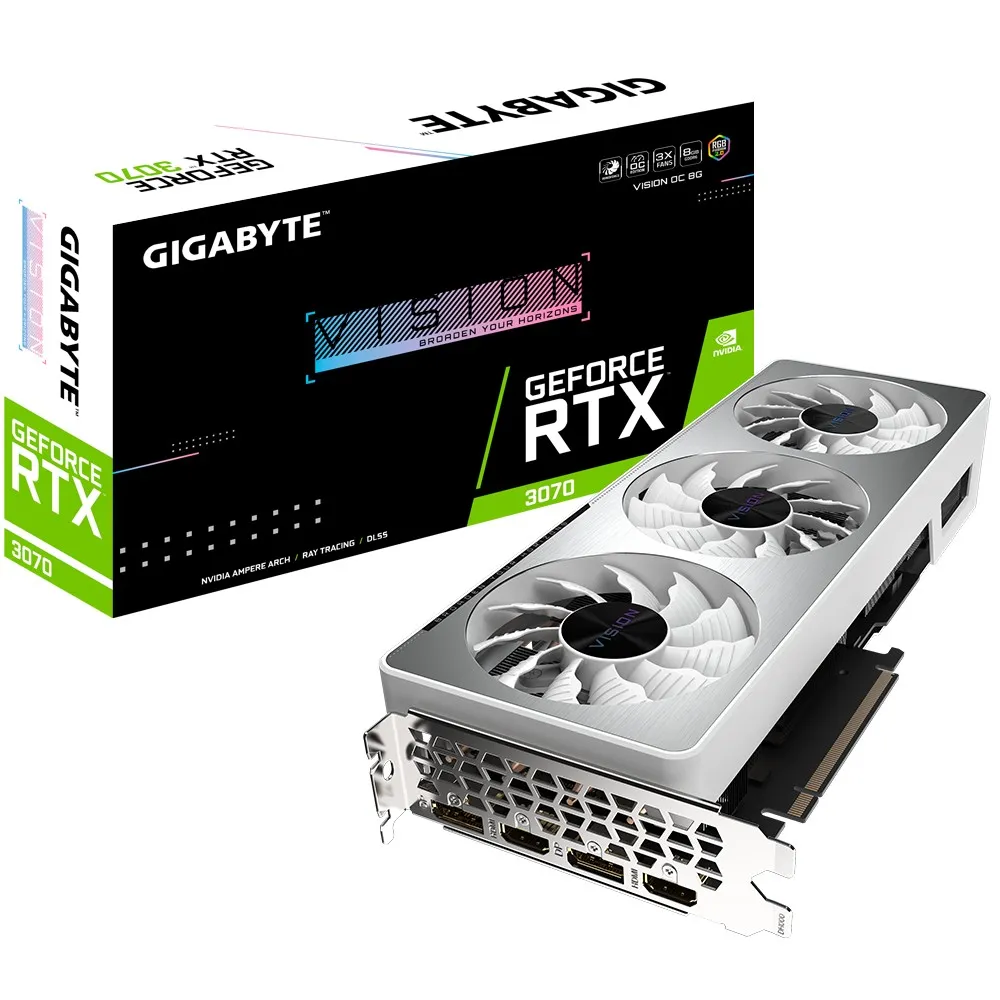 Placă Video Gigabyte GV-N3070VISION OC-8GD,  8GB GDDR6 256bit