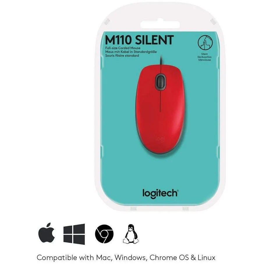 Мышь Logitech M110, Красный