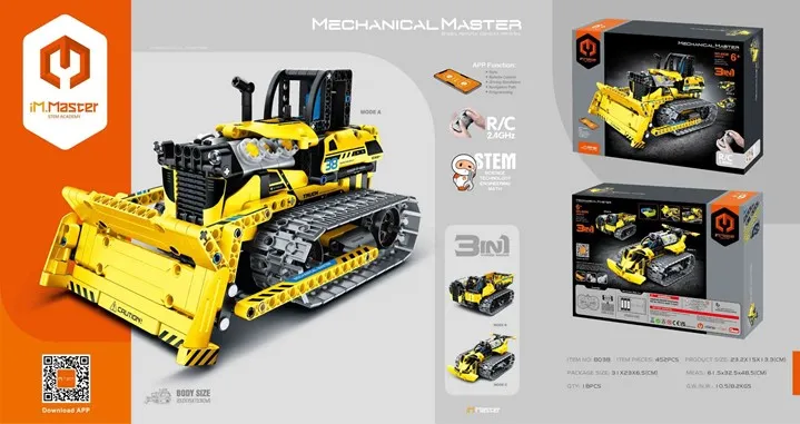 Constructor cu telecomandă iM.Master 3in1 Bulldozer