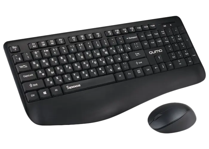 Клавиатура и мышь QUMO Space, Беспроводное, Чёрный