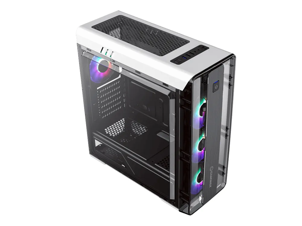 Carcasă PC Gamemax MoonLight FRGB, Midi-Tower, ATX, Alb