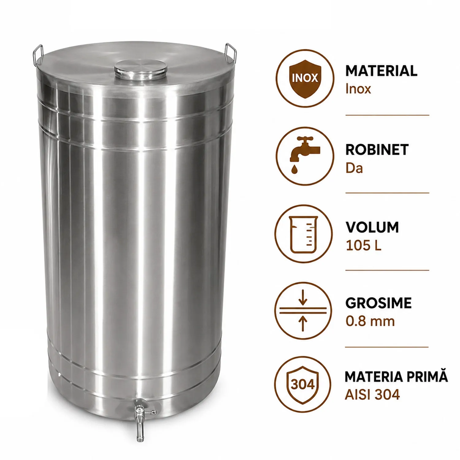 Butoi pentru vin din Inox 105 L