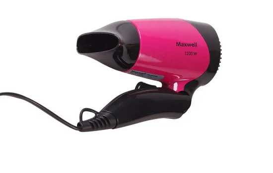 Uscător de păr compact Maxwell MW-2007, 1200 W, Negru | Roz